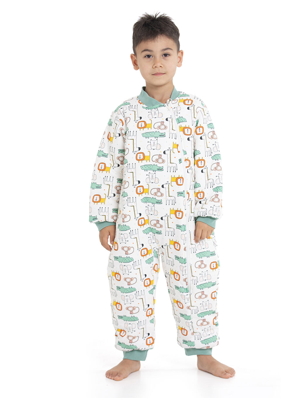 Ekru 2.5 Tog Hayvan Desenli Uyku Tulumu 1026-5