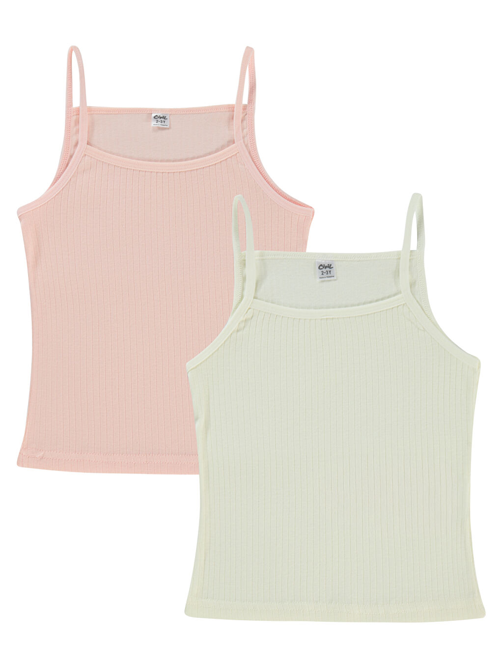 Lila Girls Kız Çocuk 2'li Atlet Set 2-10 Yaş Ekru-Somon