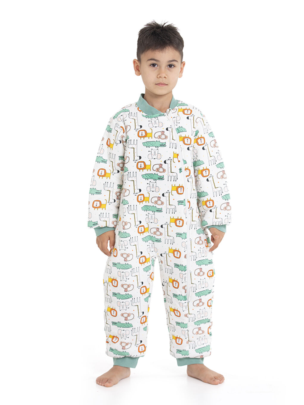 Ekru 2.5 Tog Hayvan Desenli Uyku Tulumu 1026-6