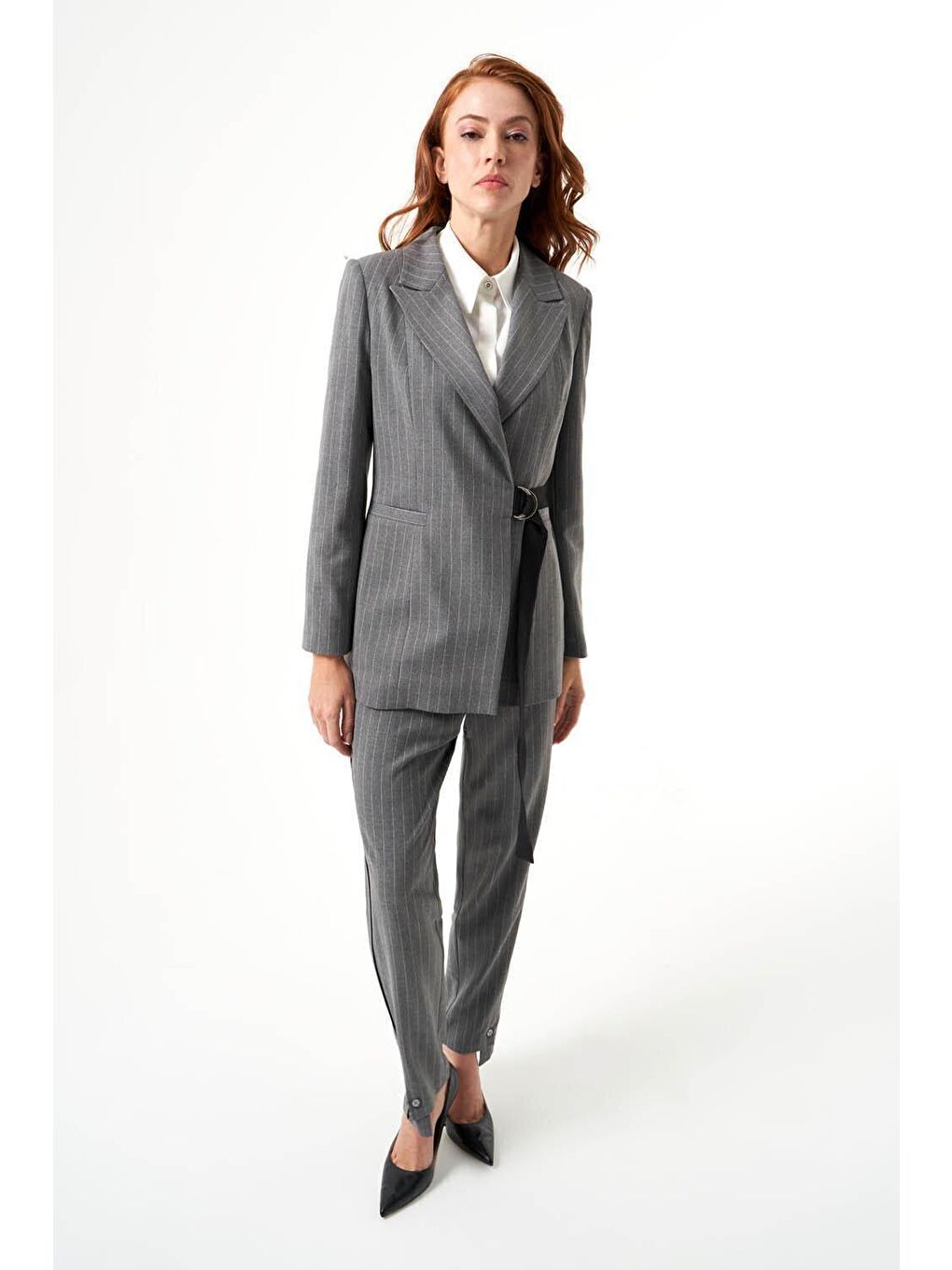 Çizgili Gri Ceket-3