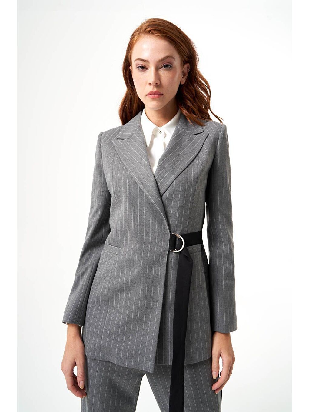Çizgili Gri Ceket-6
