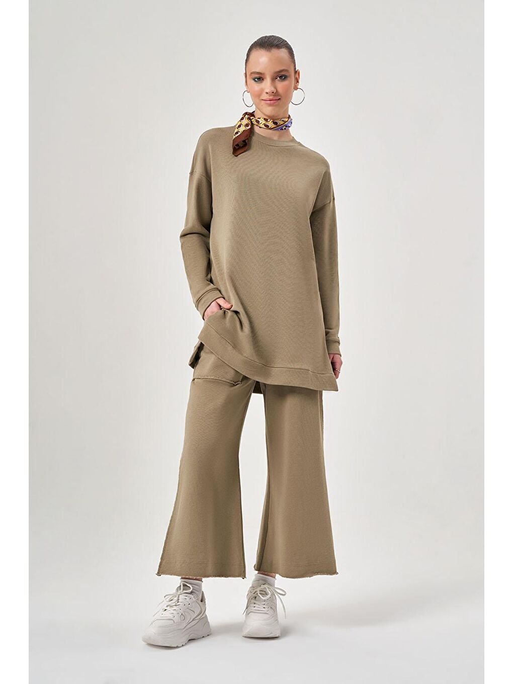 Basic Örme Yeşil Sweatshirt