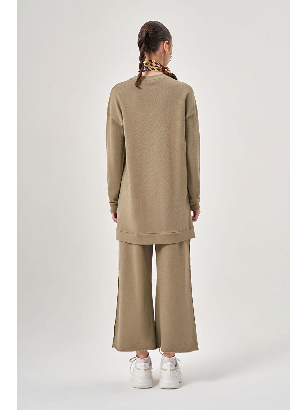 Basic Örme Yeşil Sweatshirt-4