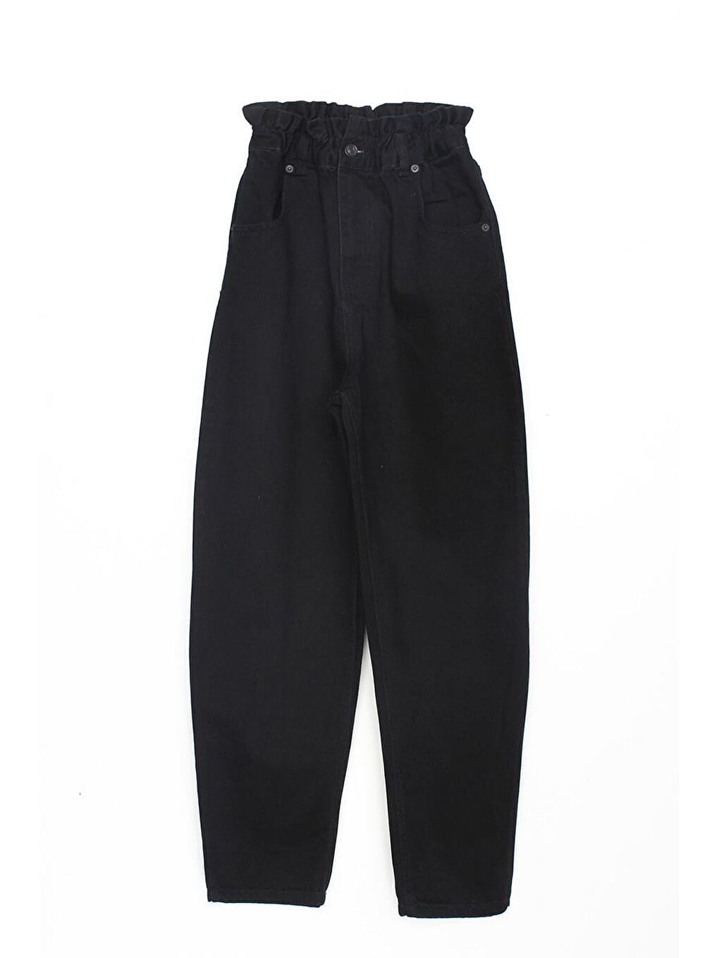 ALLDAY Siyah-Beli Büzgülü Slouchy Jean Pantolon - 5
