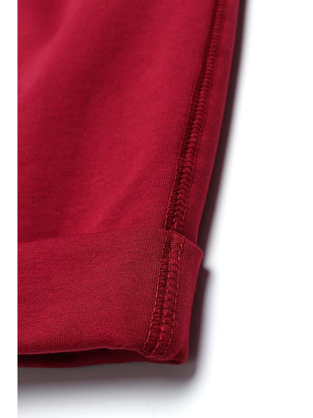 Koyu Bordo-Duble Paça Lastikli Rahat Örme Pantolon-5