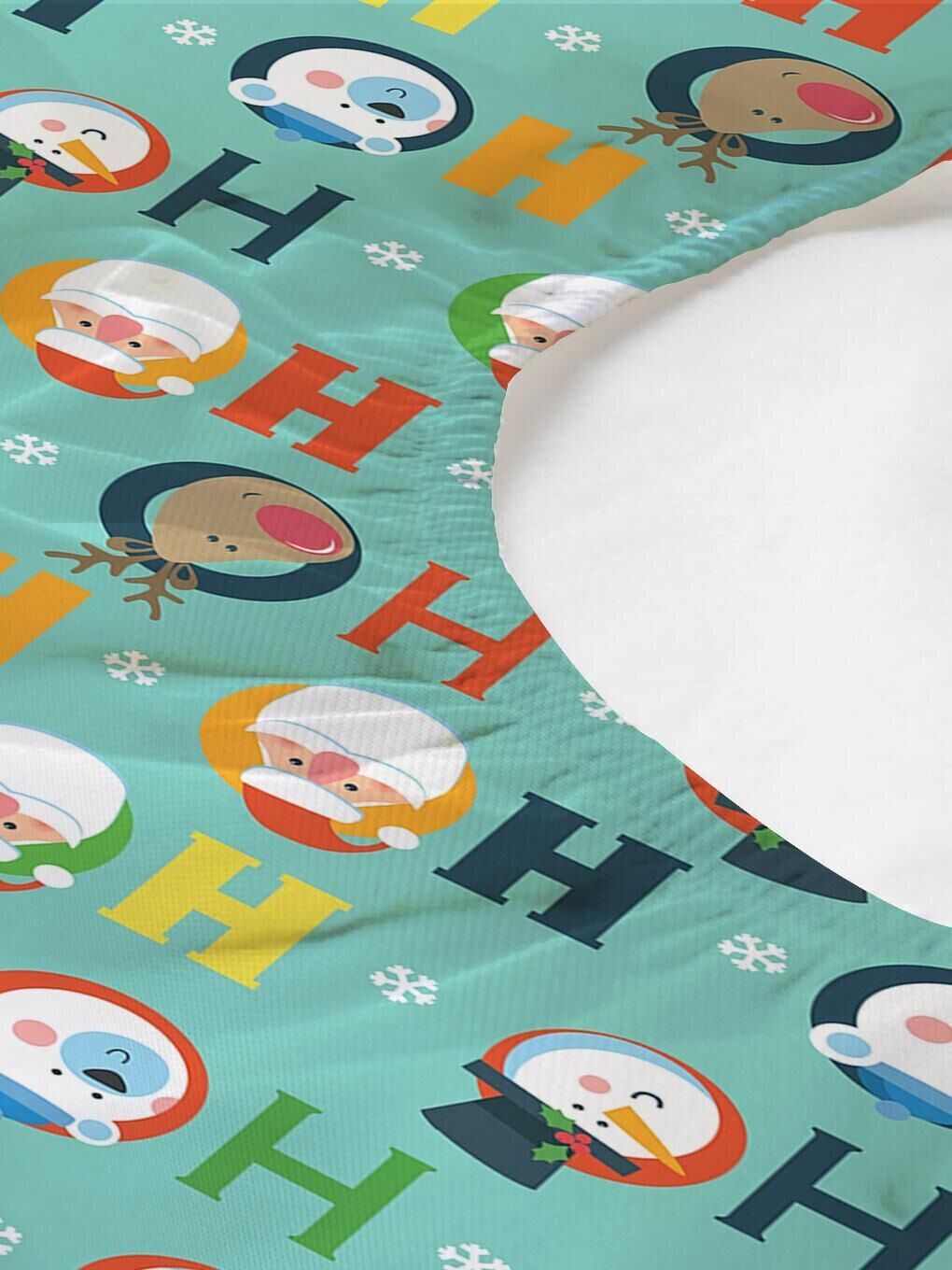 Karışık Yılbaşı Tema Baba Desen Baskılı Bebek Boy Lastikli Çarşaf Seti 60x120 cm-1