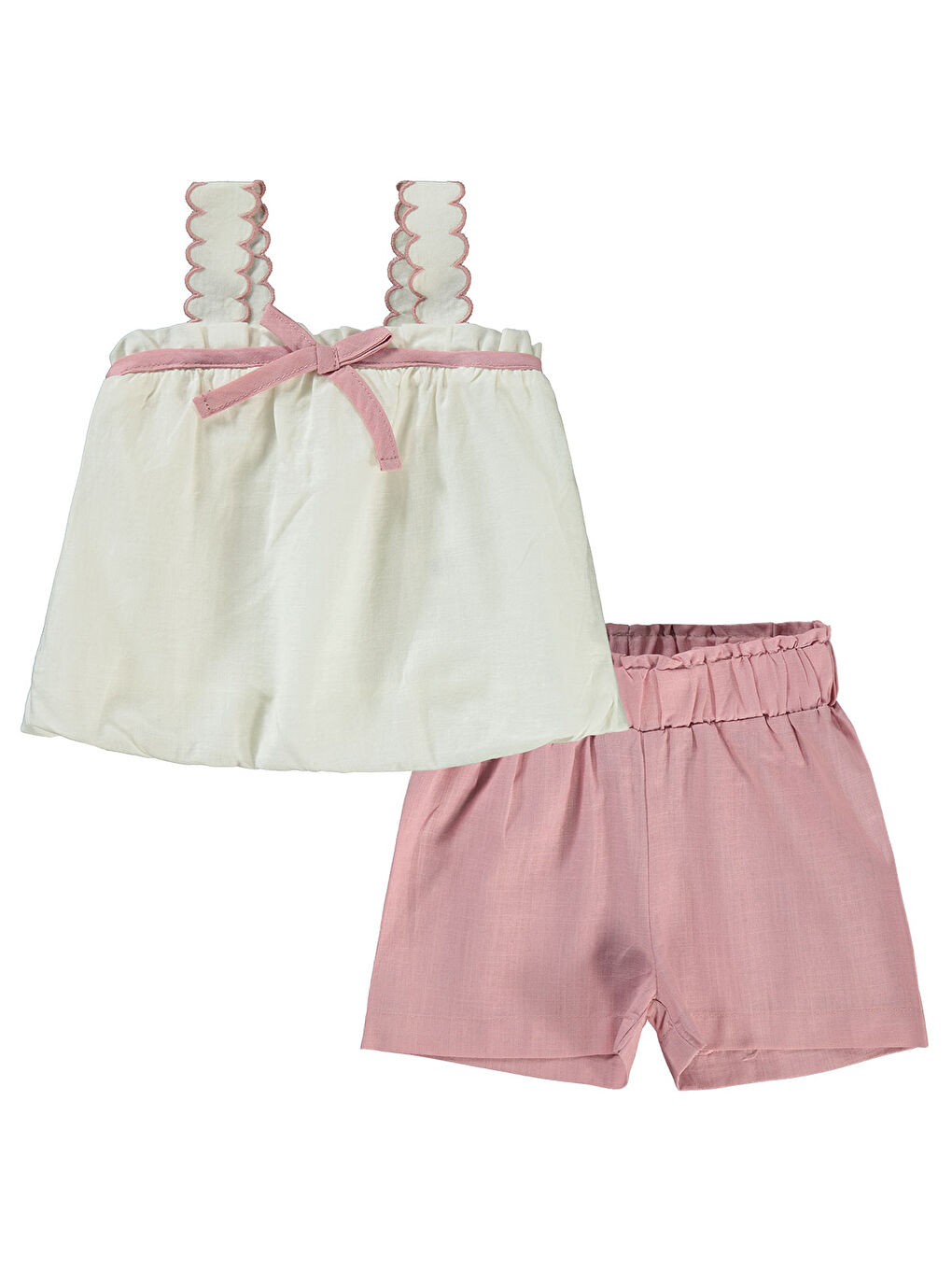 Baby Kız Bebek Şortlu Takım 6-18 Ay Ekru