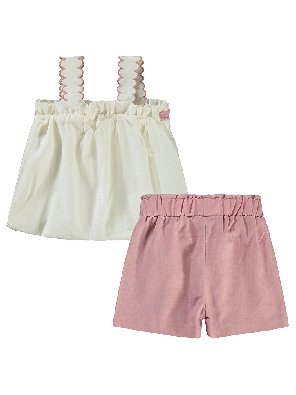 Baby Kız Bebek Şortlu Takım 6-18 Ay Ekru-1