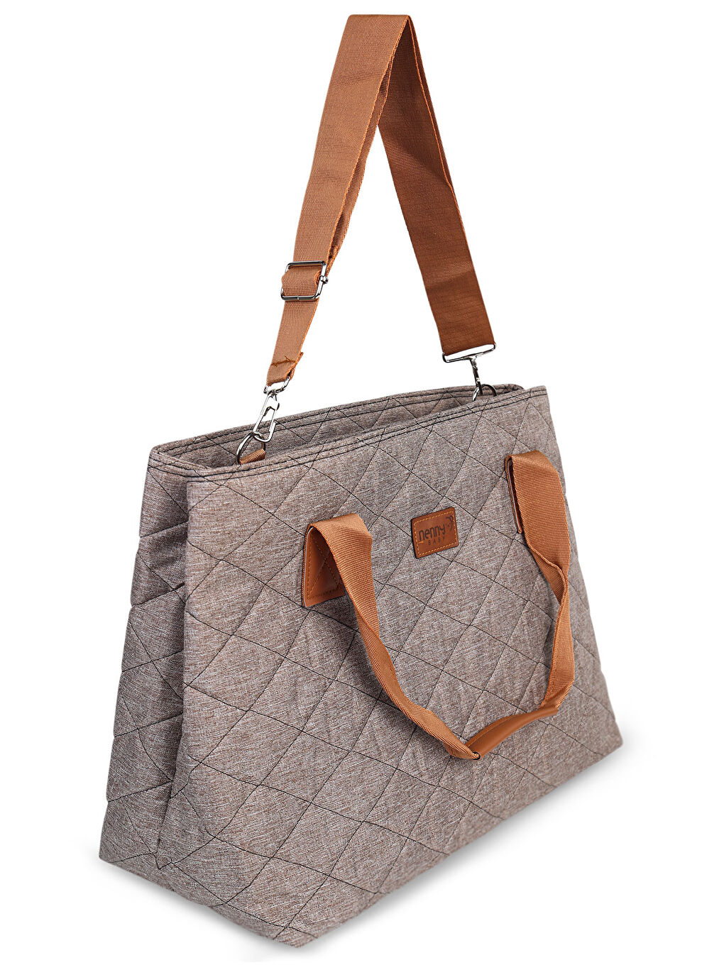 Kapitoneli Mommy Bag Anne Bebek Bakım Çantası Camel