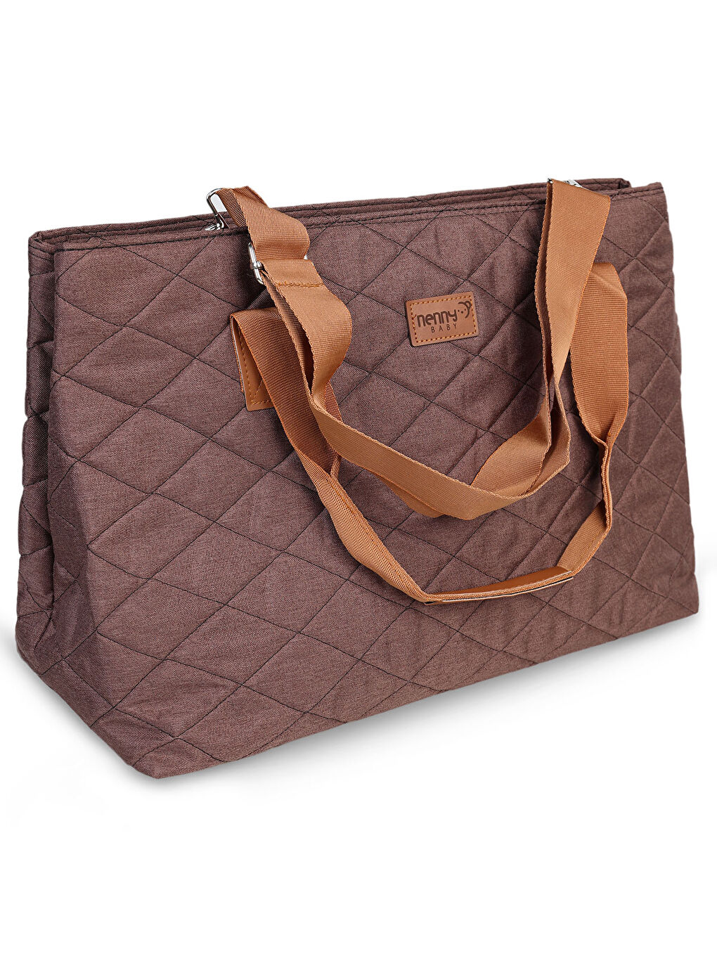 Kapitoneli Mommy Bag Anne Bebek Bakım Çantası Kahverengi-1