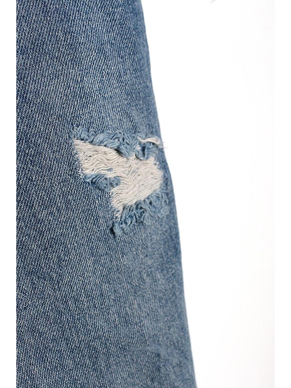 Mavi01-Yırtık Detaylı Bol Paça Denim Pantolon-4