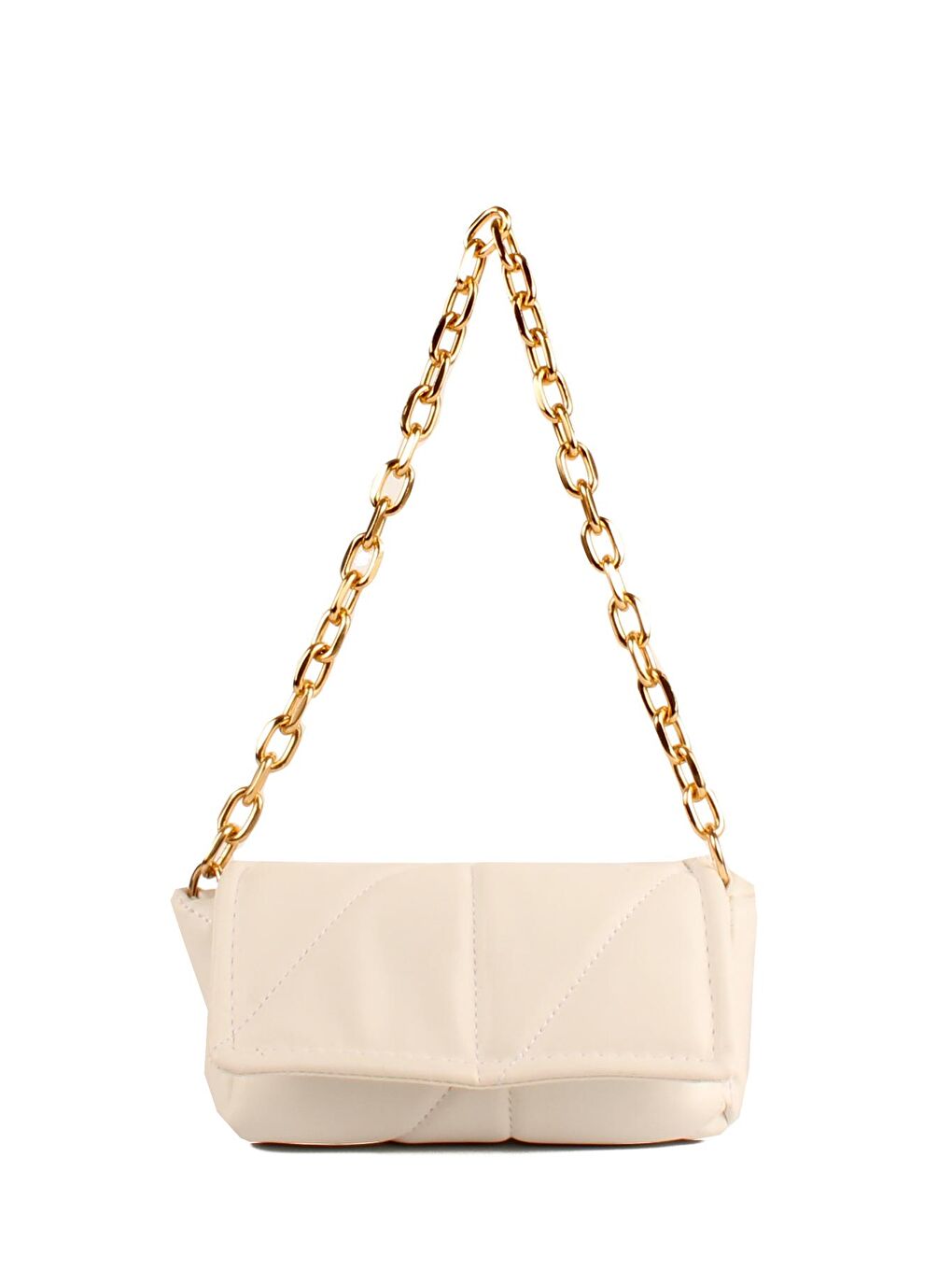 Beyaz Kadın Mini Boy Çift Askılı Kol ve Omuz Çantası (10677)-1