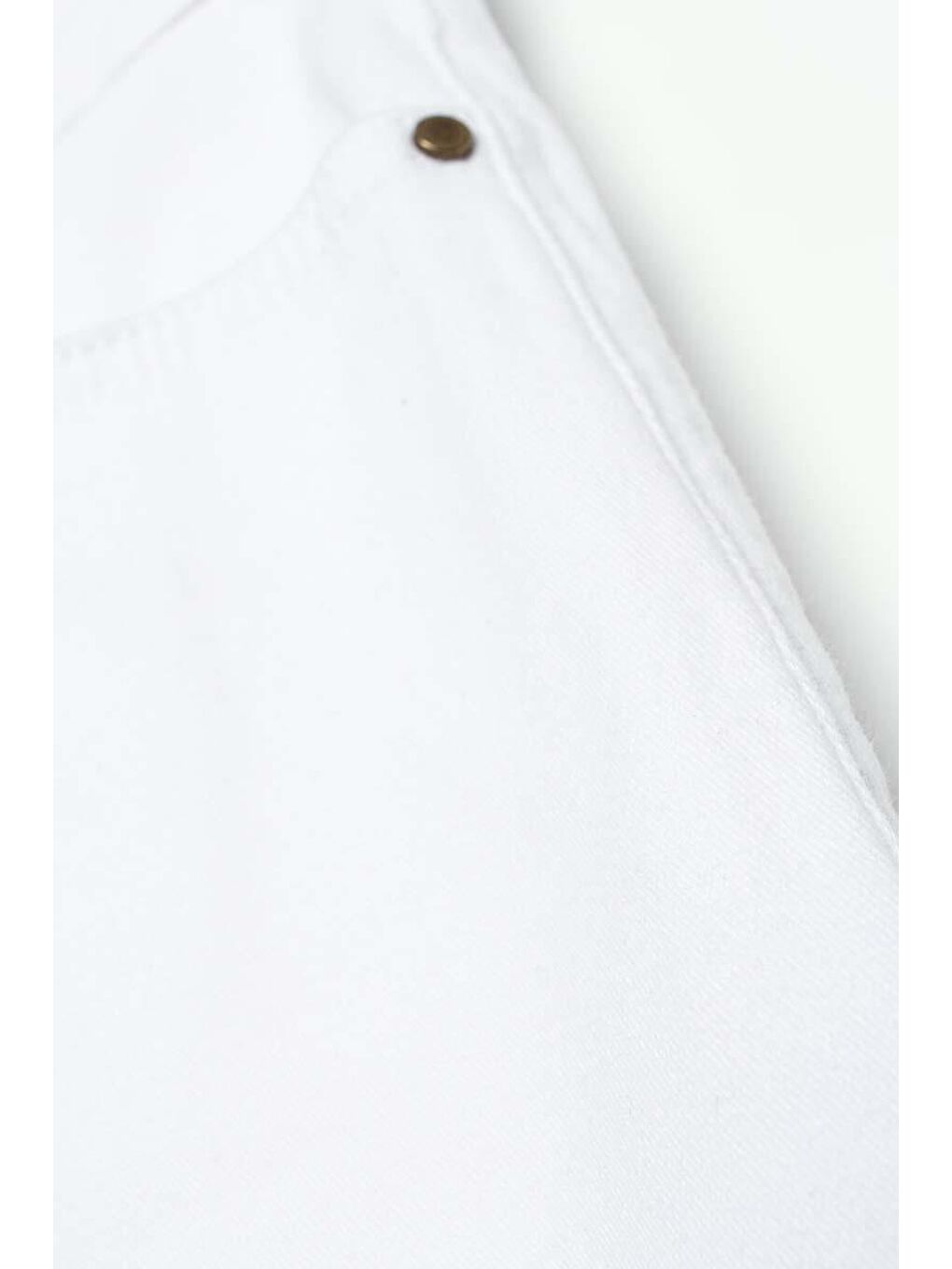 Beyaz-Pamuklu Paçası Püsküllü Pantolon-4
