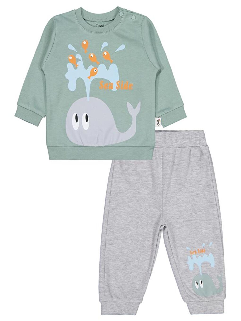 Baby Bebek Bisiklet Yaka Takım 6-18 Ay - Yeşil 6-9 Ay