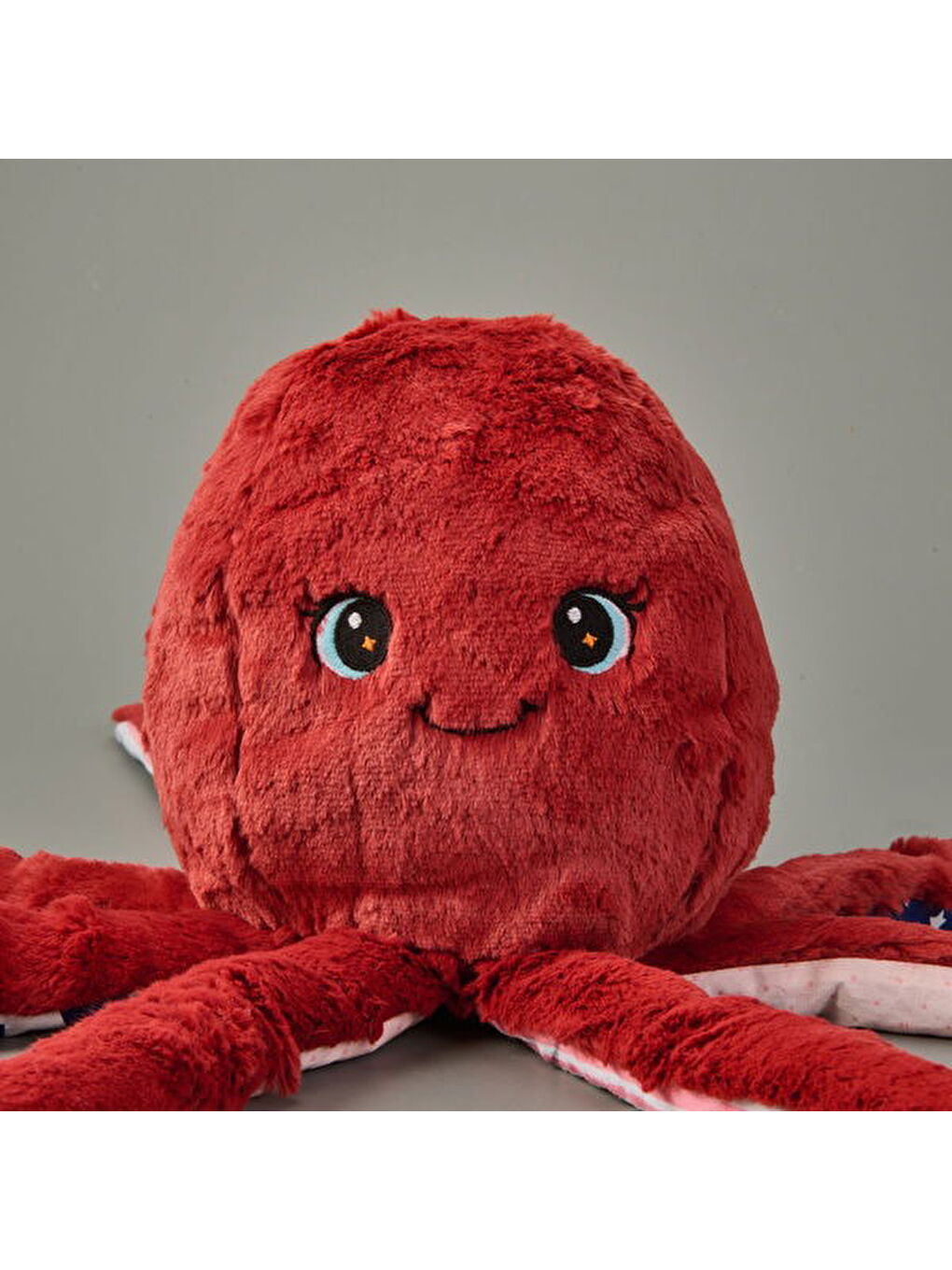 Soft Ahtapot Figürlü Yastık - Kırmızı - 22x60 cm-5