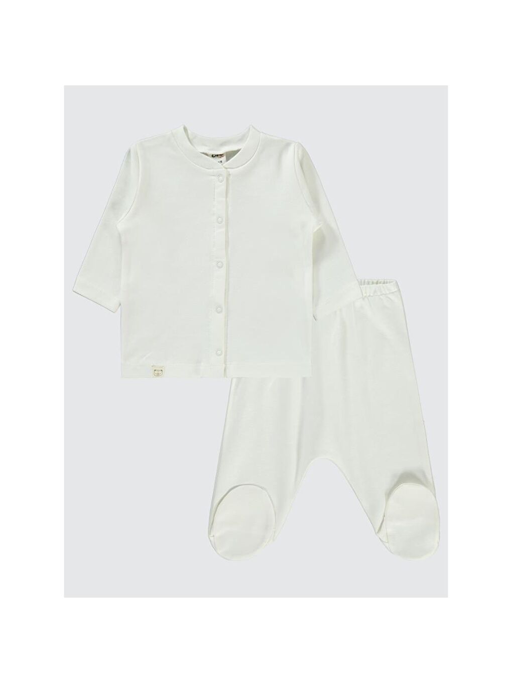 Baby Düz 1-6 Ay Pijama Takımı - Ekru 1-3 Ay-2