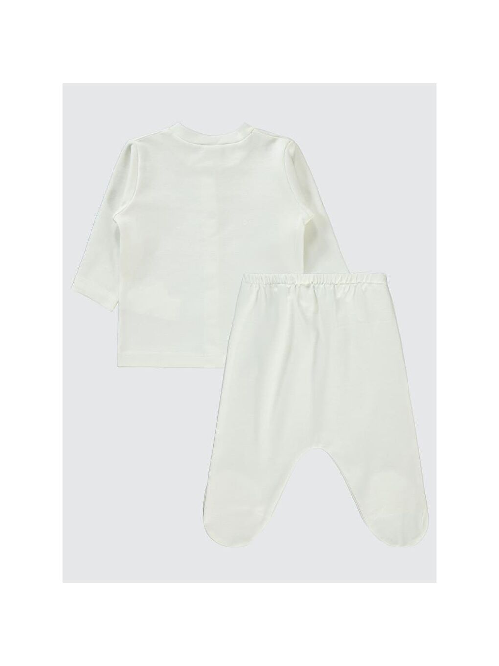 Baby Düz 1-6 Ay Pijama Takımı - Ekru 1-3 Ay-6