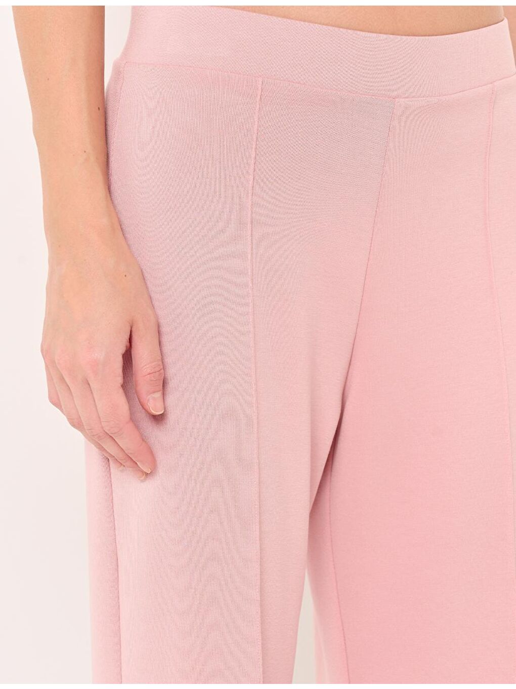 Pembe Gül Kurusu Yüksek Bel Normal Paça Jogger Pantolon-1