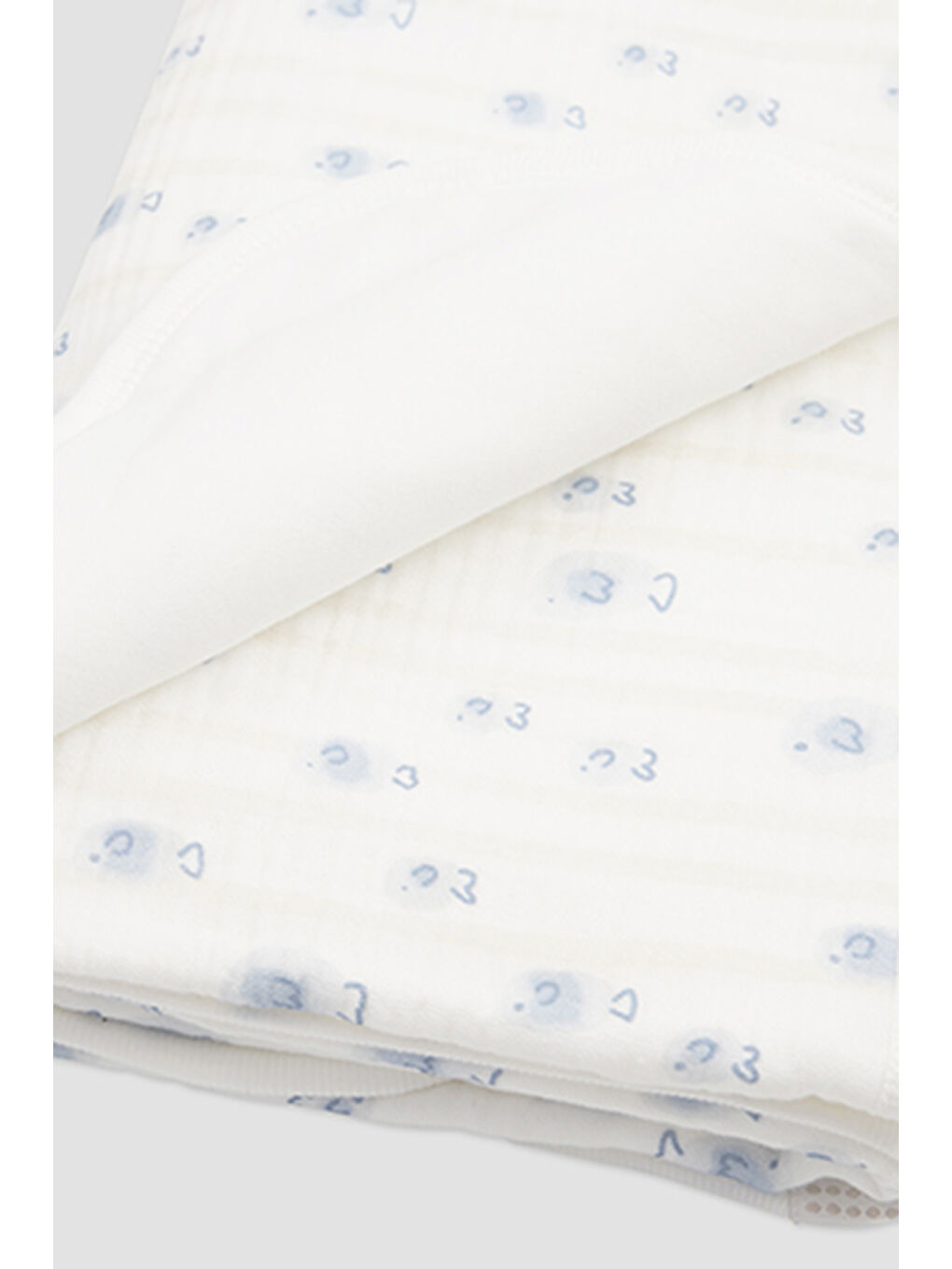 Yenidoğan 80*80 cm Baskılı Ekru Müslin Battaniye-2