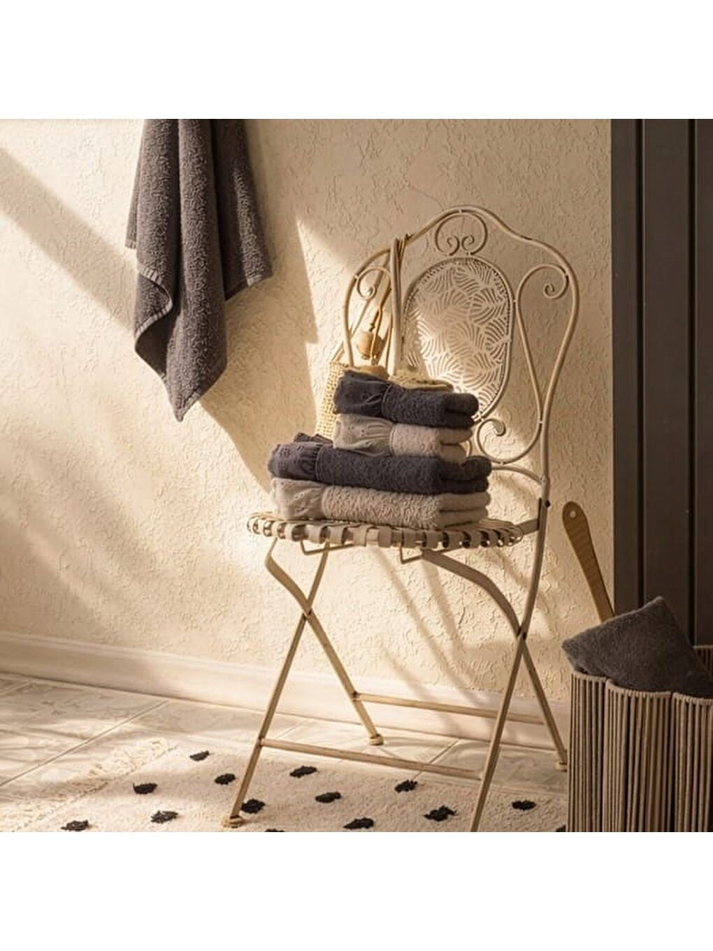 Ekru Soft Fırfırlı El Havlusu - Krem - 30x50 cm-5