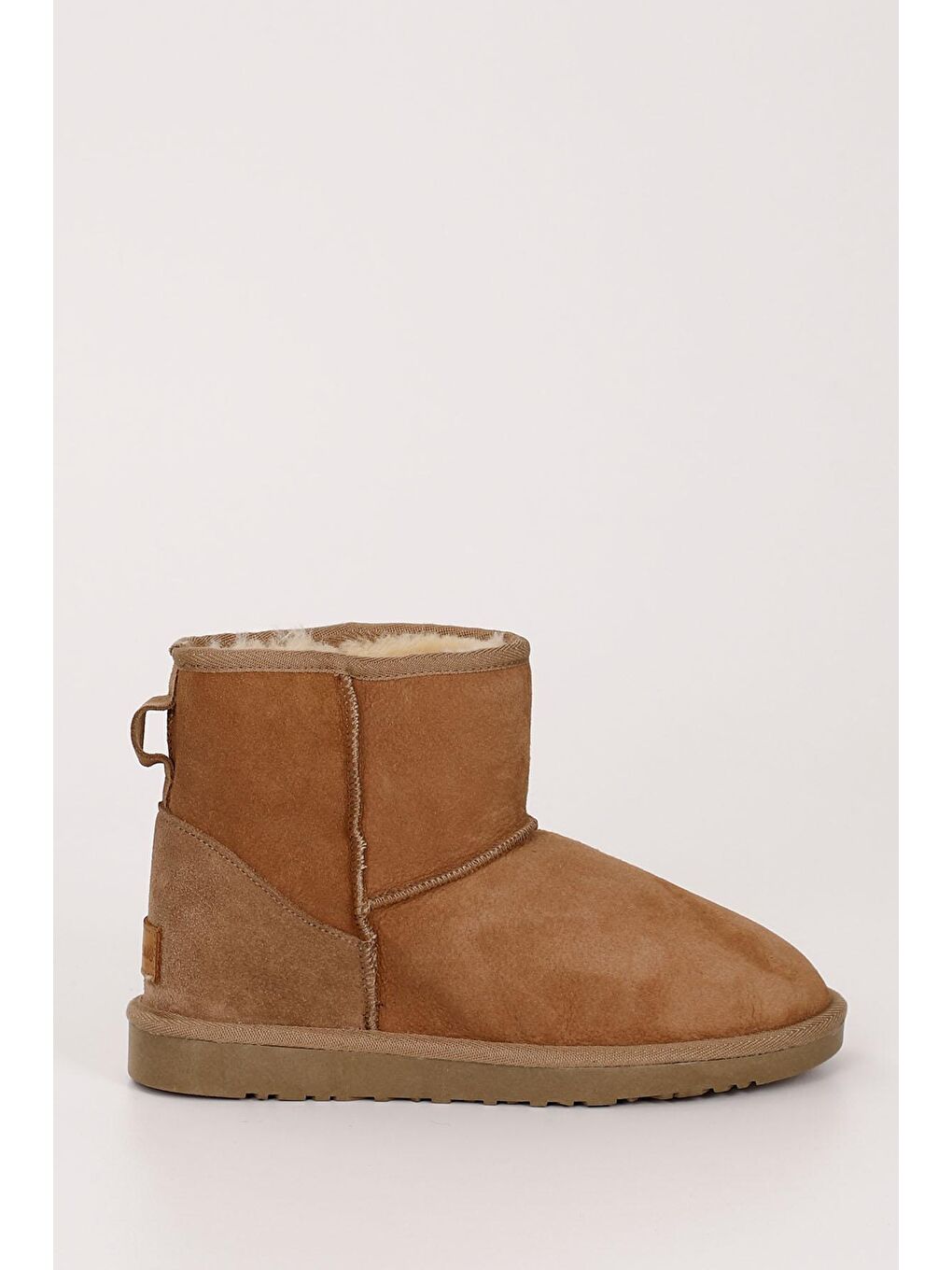 Kahverengi TABA  Hakiki Post Kısa Kadın Kürklü Bot 34045-3