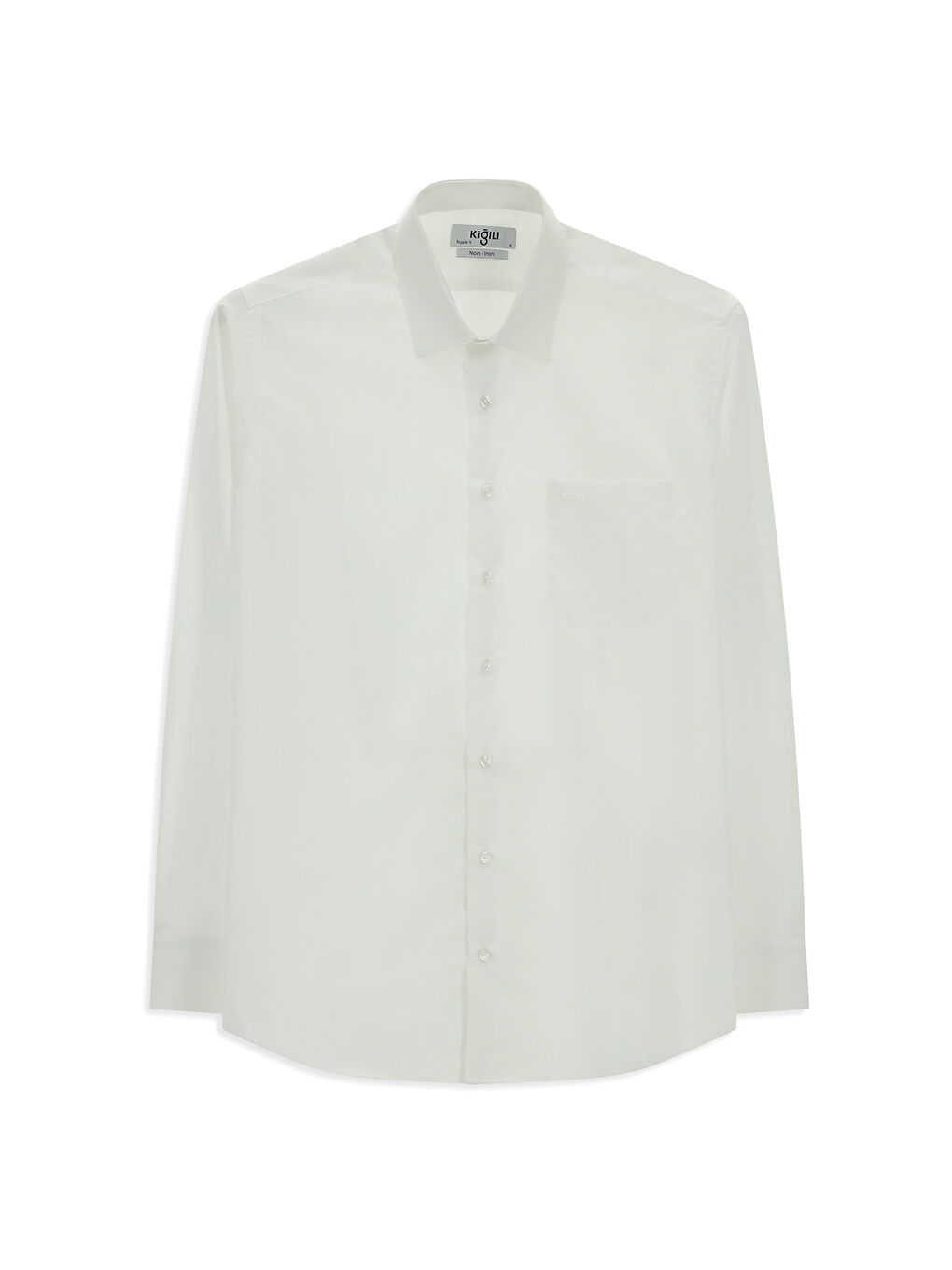 Beyaz Uzun Kol Regular Fit Non Iron Ütü Gerektirmeyen Pamuklu Büyük Beden Gömlek-7