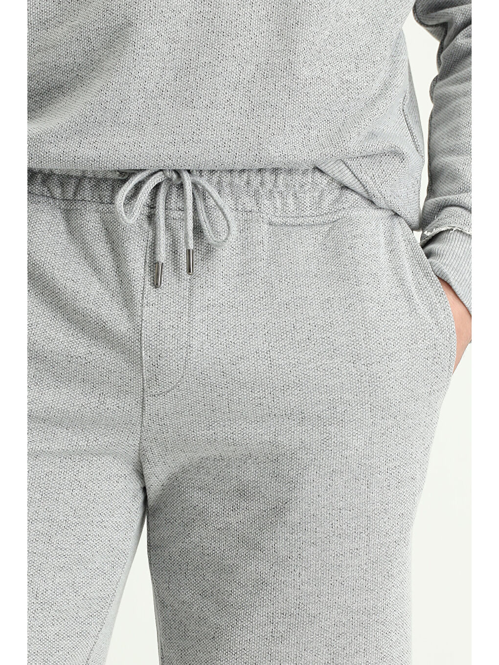 Gri Bisiklet Yaka Oversize Baskılı Pamuklu Sweatshirt-3