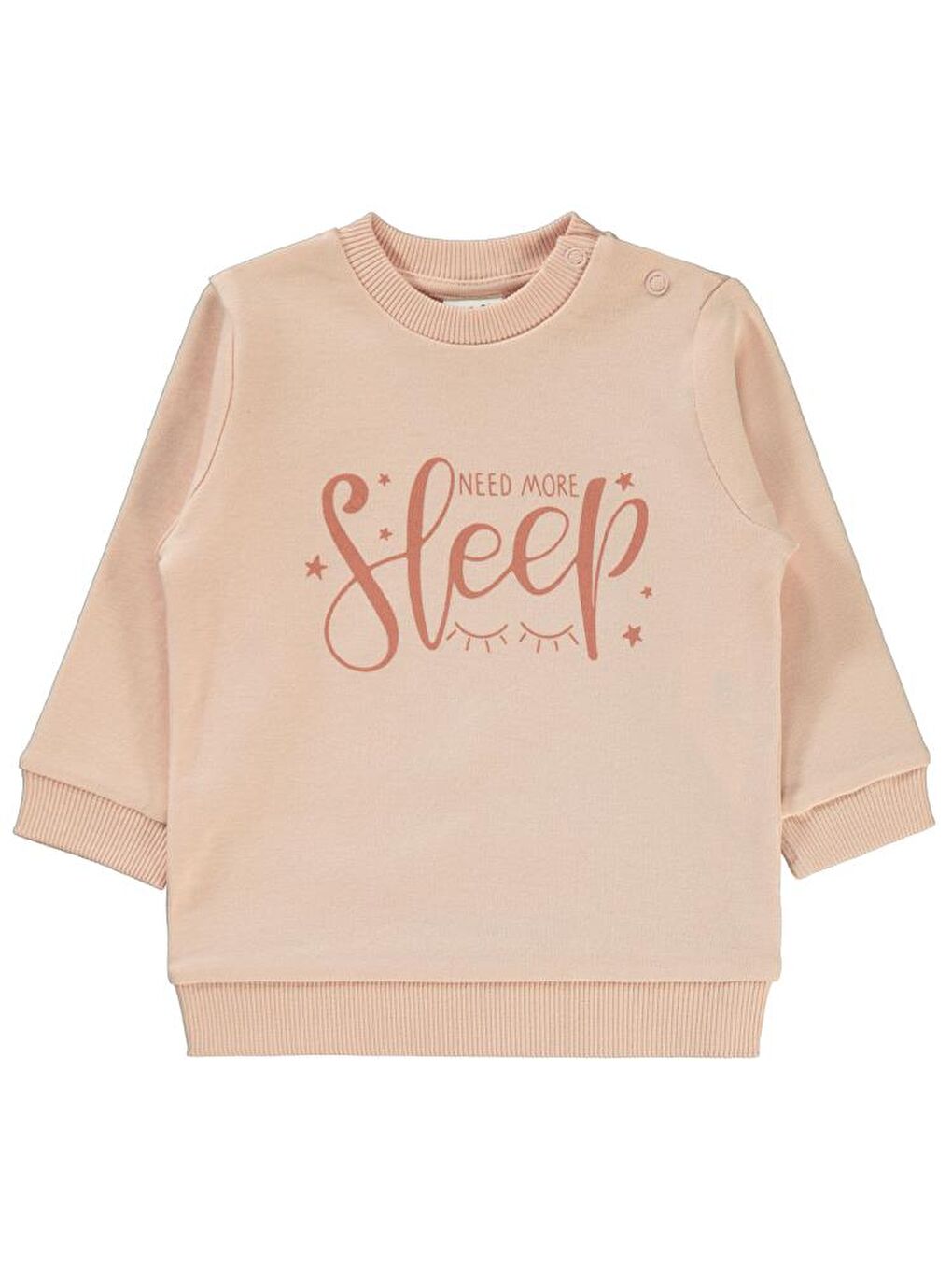 Pembe Baby Sleep Baskılı 6-18 Ay Sweatshirt - Pudra 6-9 Ay