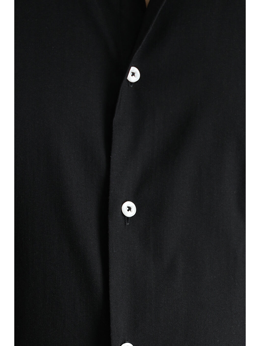 Siyah Techno-Line Uzun Kol Slim Fit Dar Kesim Klasik Gömlek-5