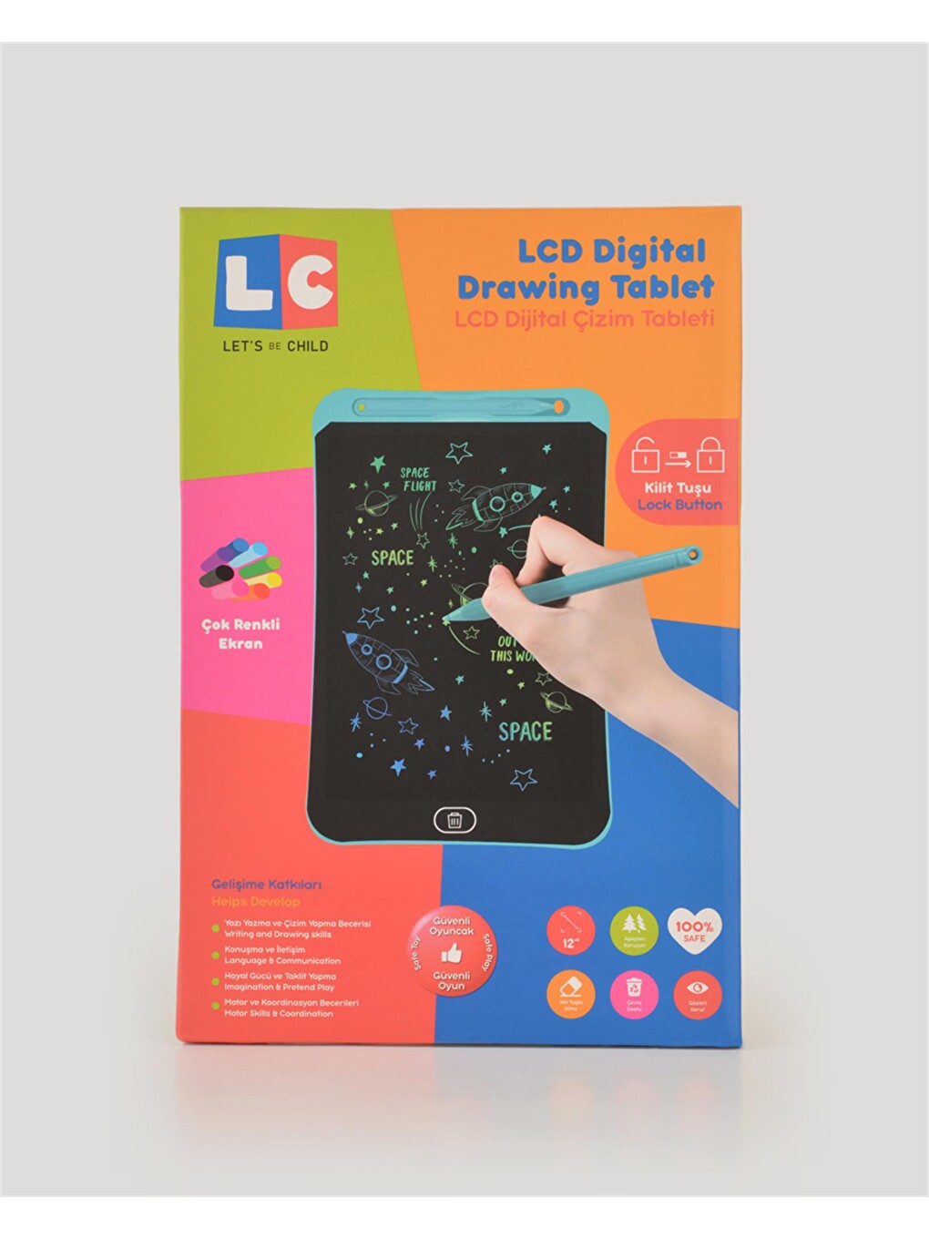 Lcd Kırmızı Dijital Çizim Tableti Renkli 12 İnç-5