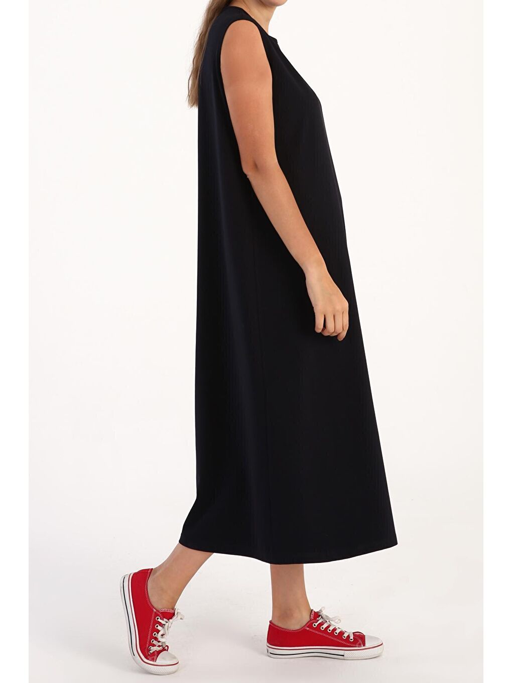 Lacivert Kolsuz Basic İçlik Elbise-2