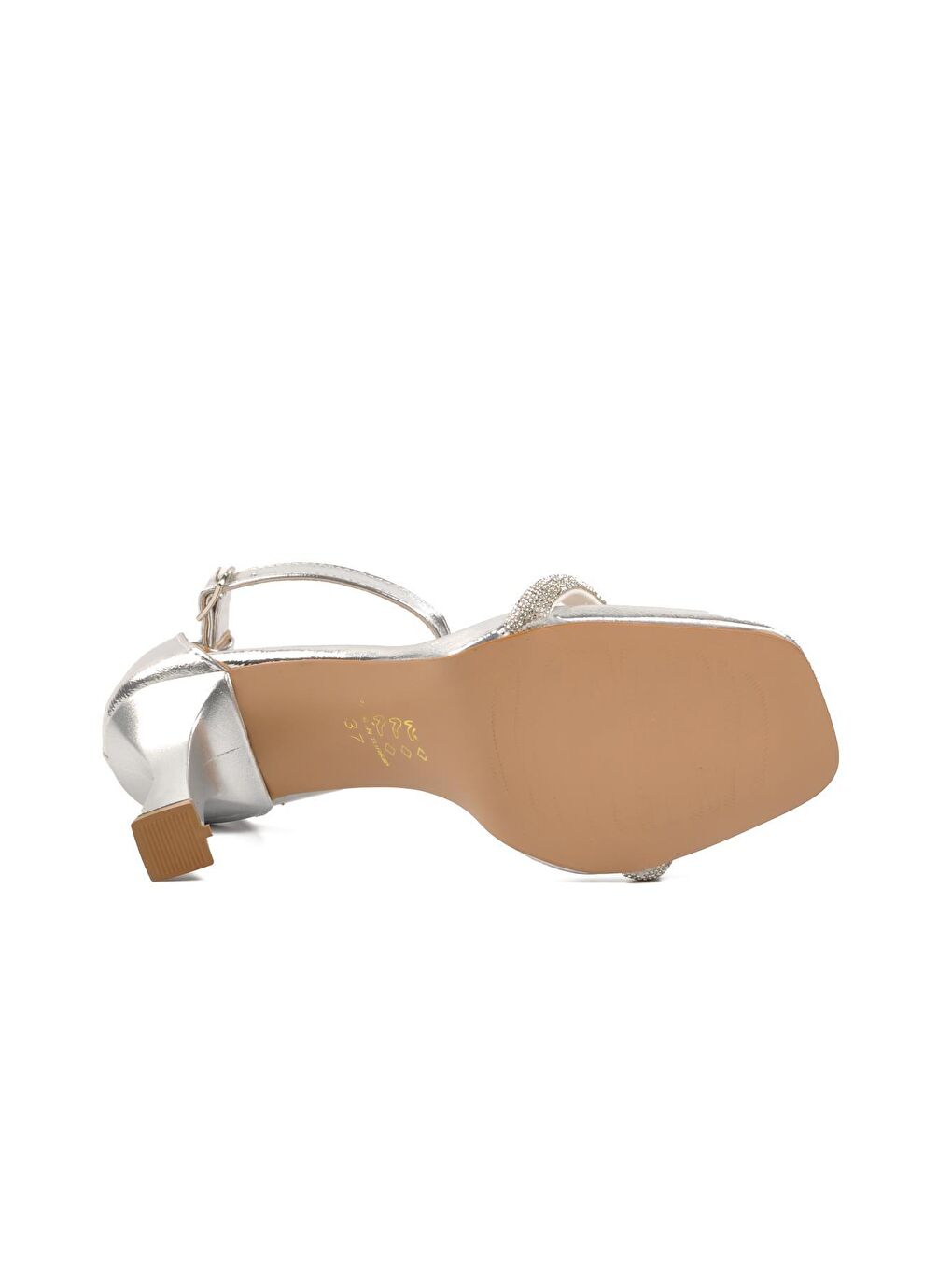 Gri 290 Gümüş Kırışık Kadın Abiye Ayakkabı-4