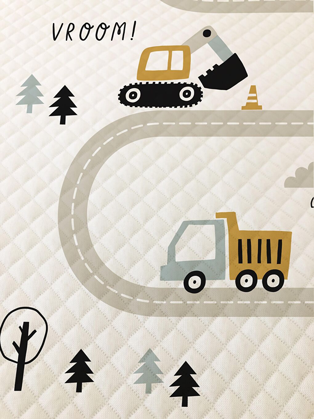 Karışık Yol Desen Tek Kişilik Çocuk Pike Takımı-3