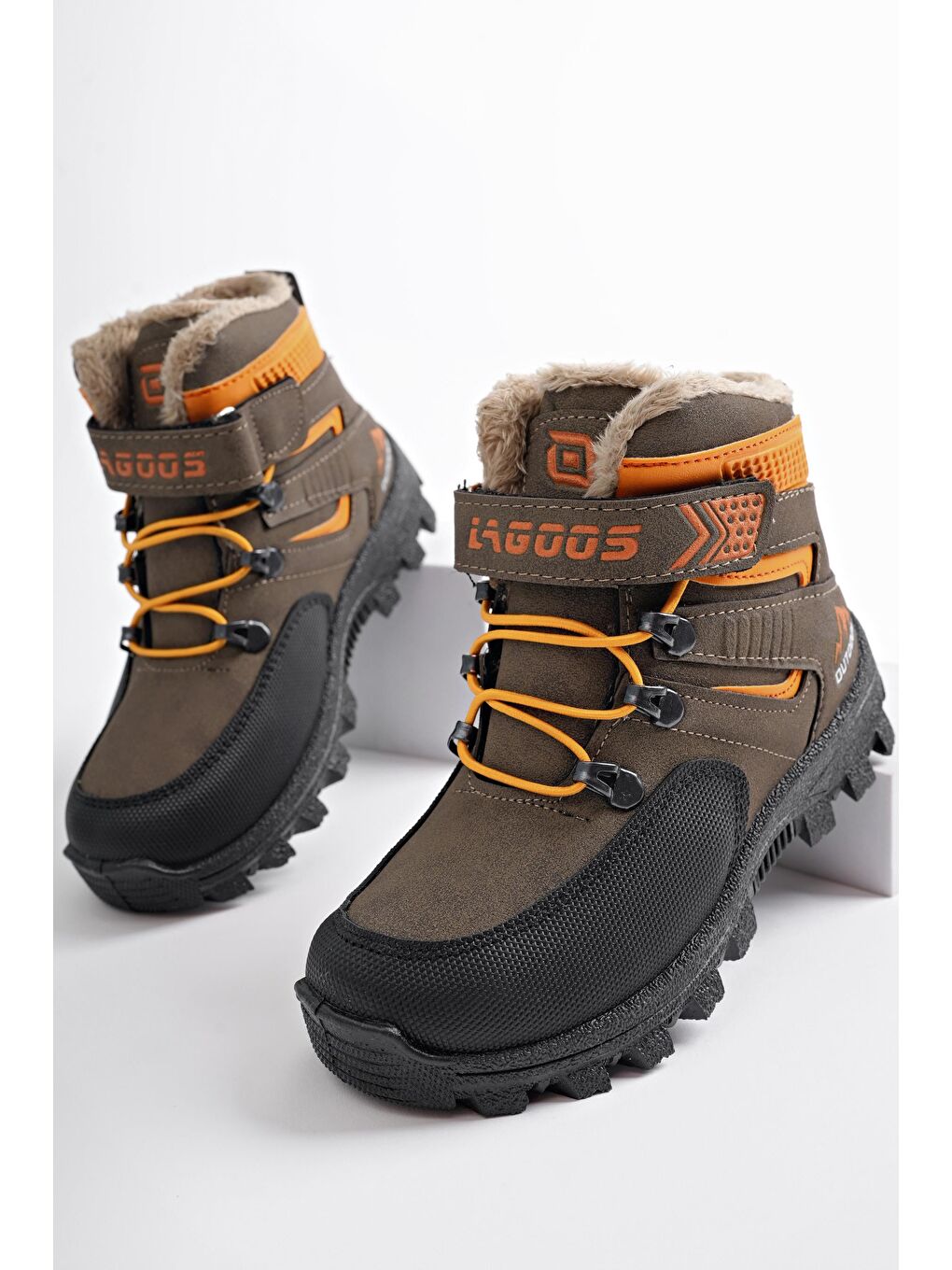 Bej DUCK Soğuğa Dayanıklı Kürklü Cırtlı Ve Lastikli Çocuk Bot-1