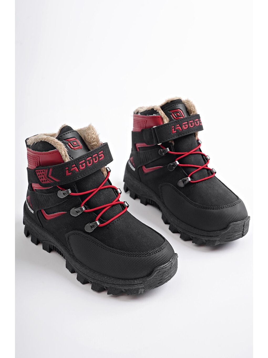 Siyah DUCK Soğuğa Dayanıklı Kürklü Cırtlı Ve Lastikli Çocuk Bot-1