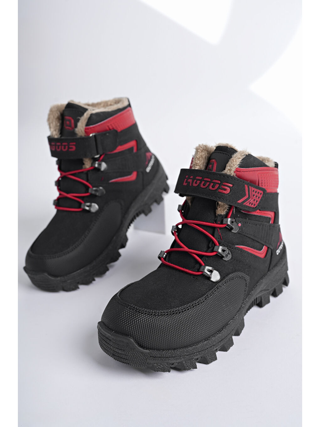 Siyah DUCK Soğuğa Dayanıklı Kürklü Cırtlı Ve Lastikli Çocuk Bot-3