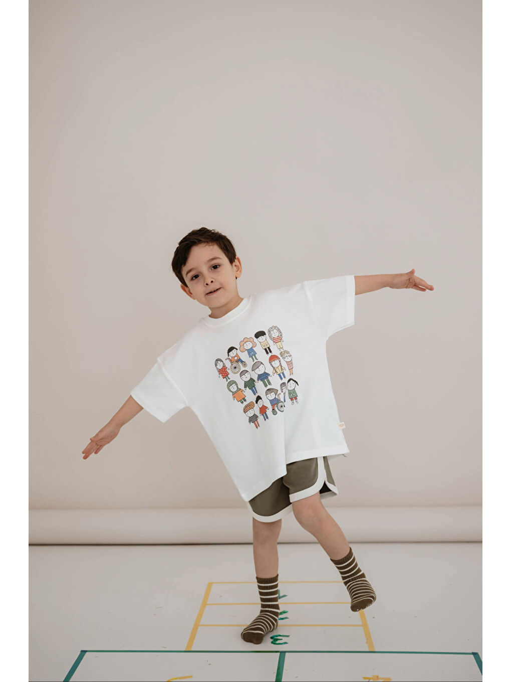Karışık Power 23 Nisan Çocuk Baskılı Oversize Kısa Kollu T-shirt-2