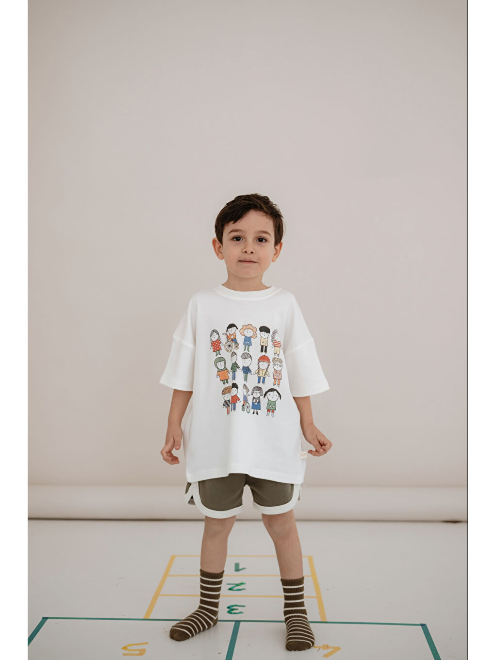 Karışık Power 23 Nisan Çocuk Baskılı Oversize Kısa Kollu T-shirt-3