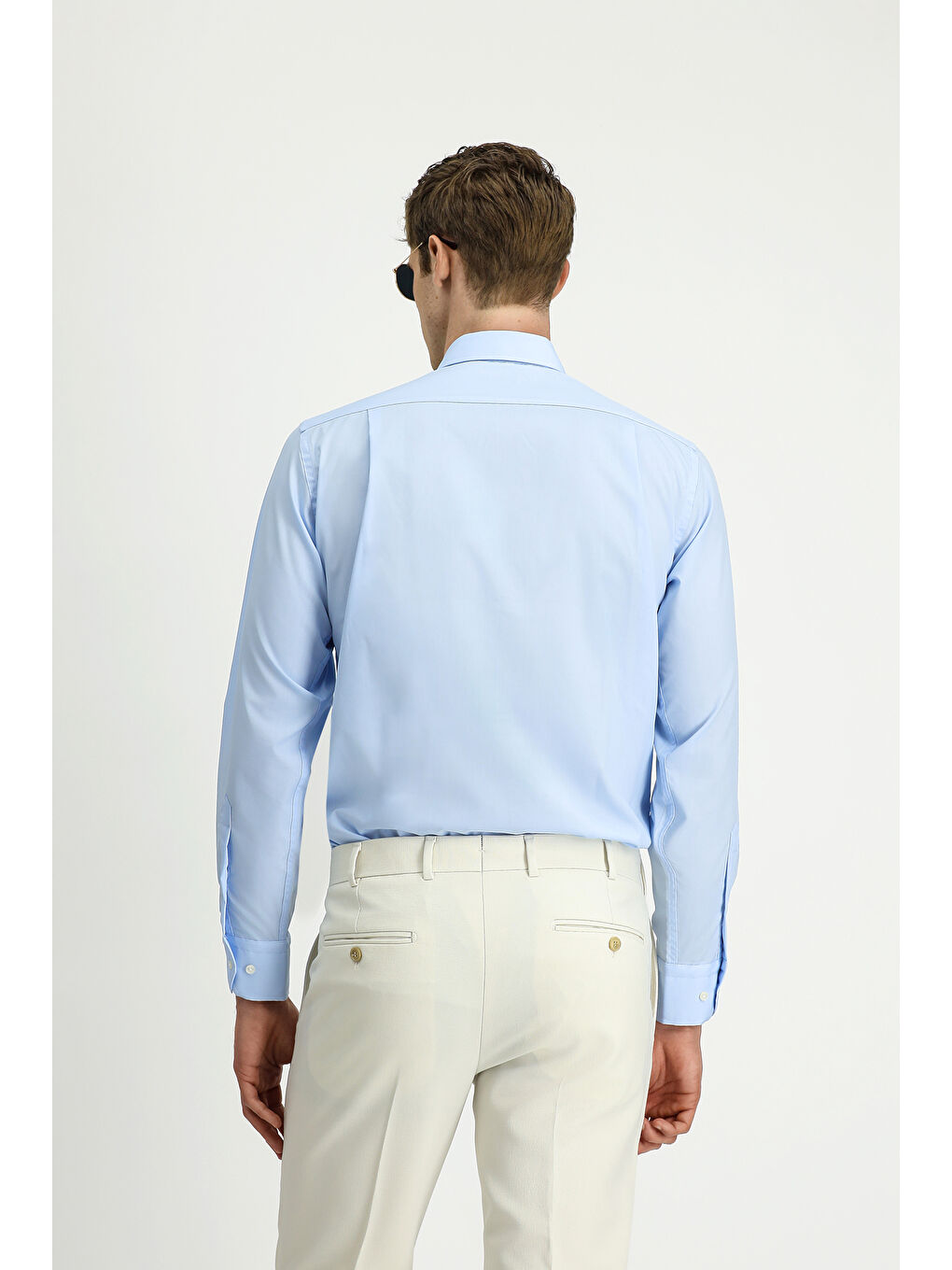 Mavi Uzun Kol Regular Fit Non Iron Ütü Gerektirmeyen Pamuklu Düğmeli Yaka Büyük Beden Gömlek-4