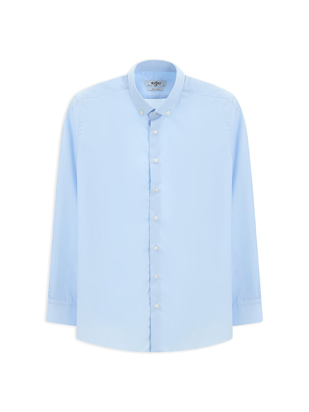 Mavi Uzun Kol Regular Fit Non Iron Ütü Gerektirmeyen Pamuklu Düğmeli Yaka Büyük Beden Gömlek-6