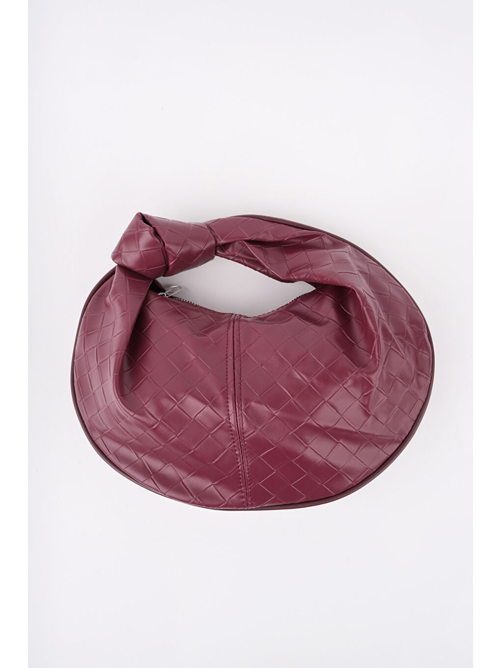 Bordo CAPSULE Kadın Düğümlü Oval El Çantası-2
