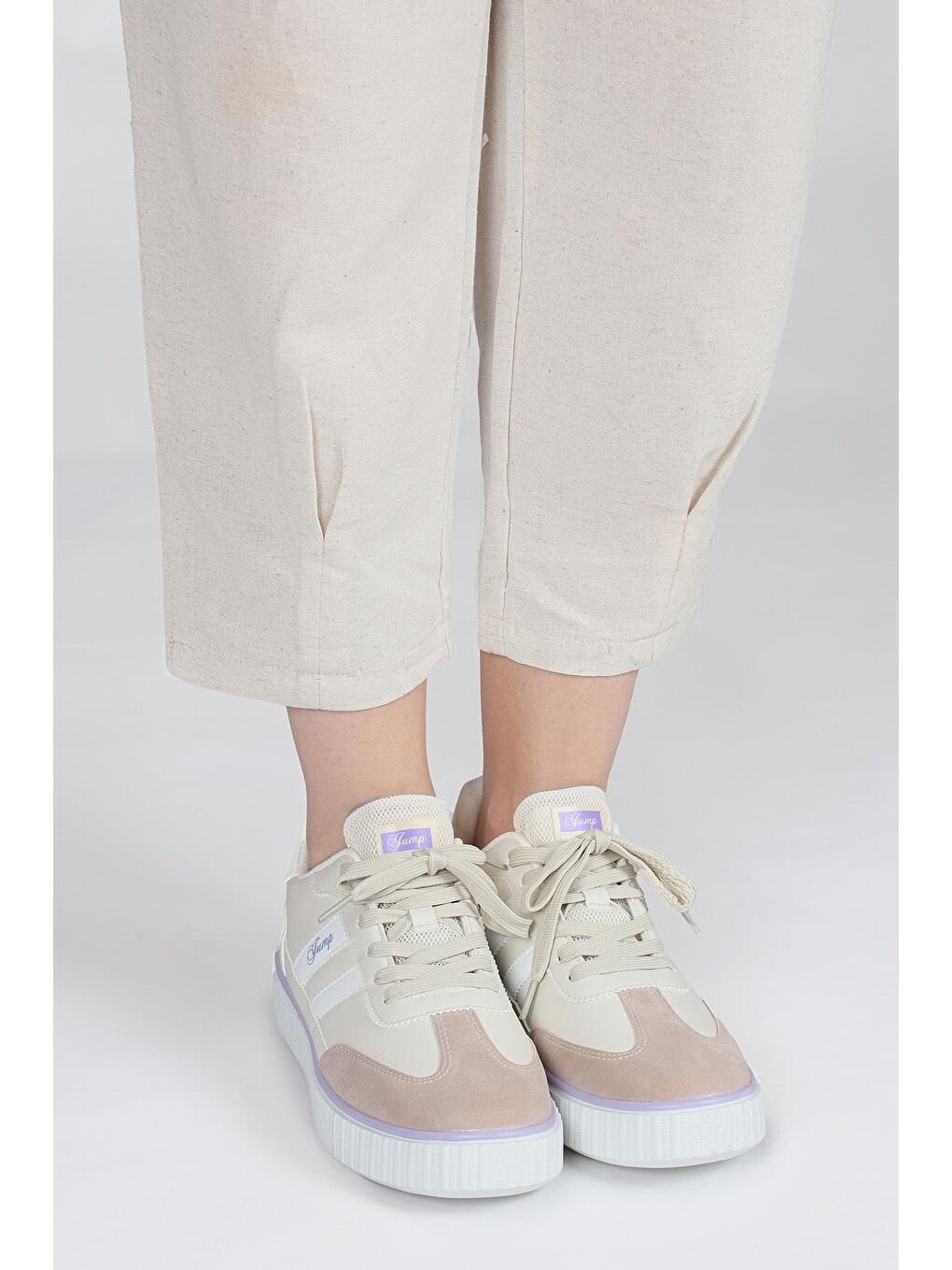 28146 Beyaz - Pembe Kadın Sneaker Günlük Spor Ayakkabı-3