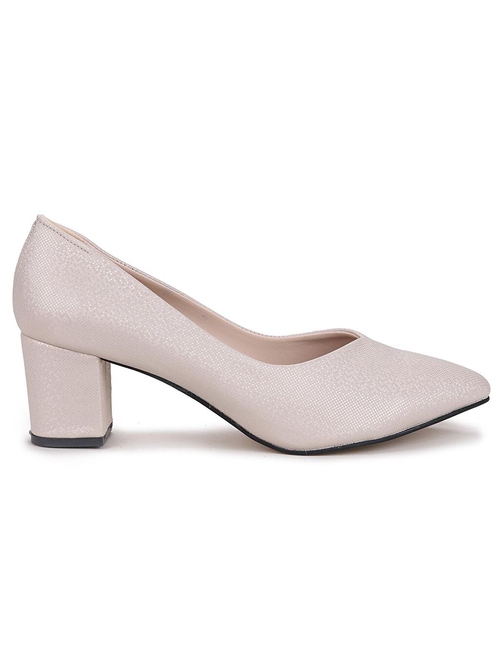 Bej Alens 301 Mozaik Büyük Numara 6 Cm Topuklu Kadın Ayakkabı-2