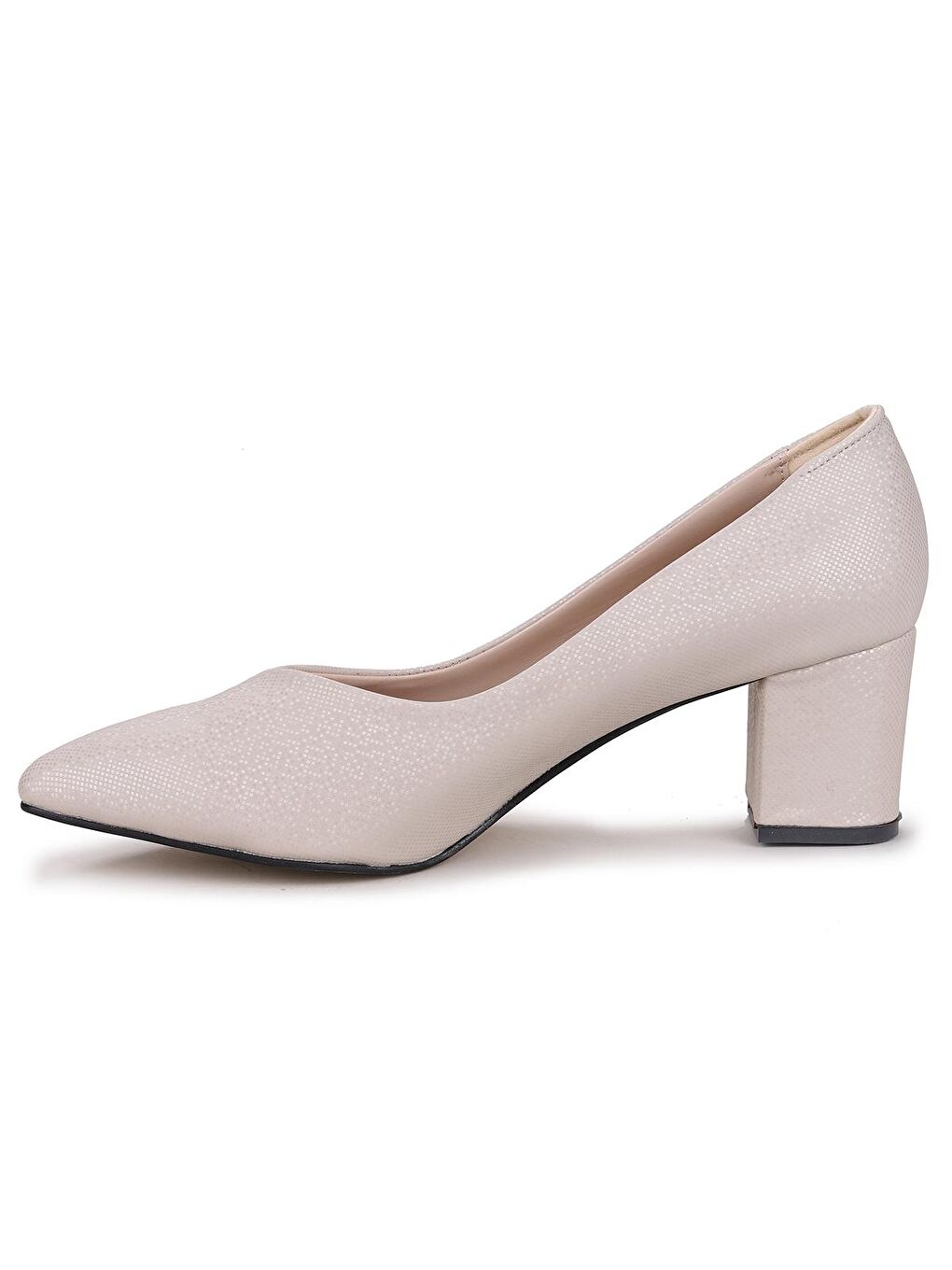 Bej Alens 301 Mozaik Büyük Numara 6 Cm Topuklu Kadın Ayakkabı-3