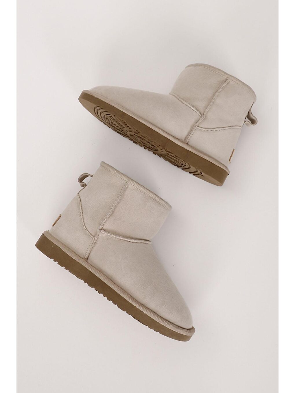 Bej BEJ  Hakiki Post Kısa Kadın Kürklü Bot 34045
