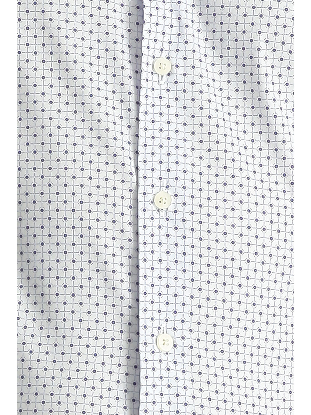 Mavi Uzun Kol Slim Fit Dar Kesim Baskılı Pamuklu Gömlek-3