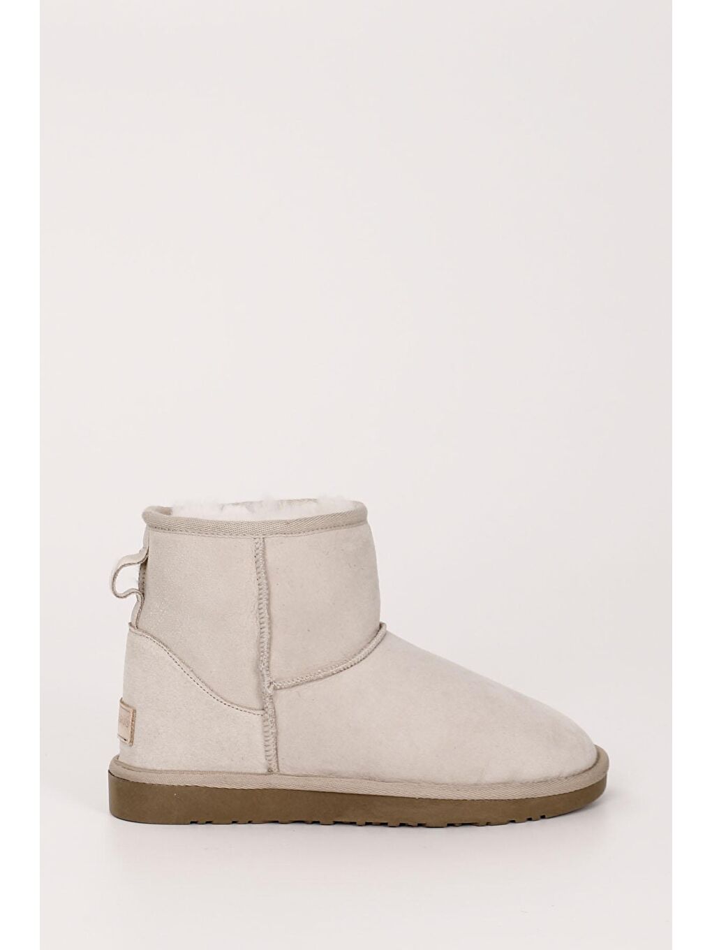 Bej BEJ  Hakiki Post Kısa Kadın Kürklü Bot 34045-3