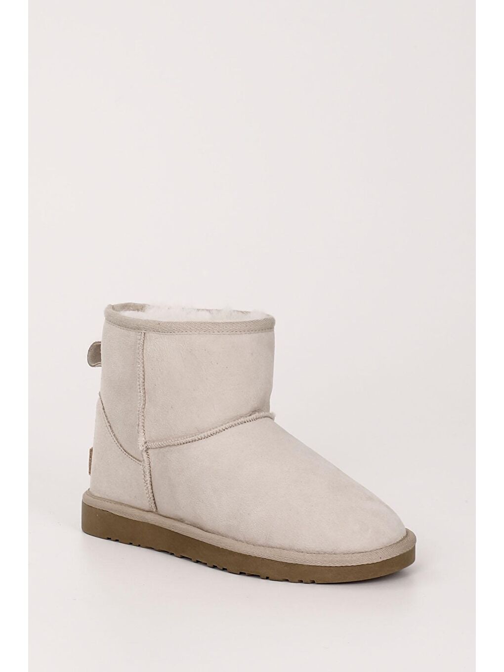 Bej BEJ  Hakiki Post Kısa Kadın Kürklü Bot 34045-4