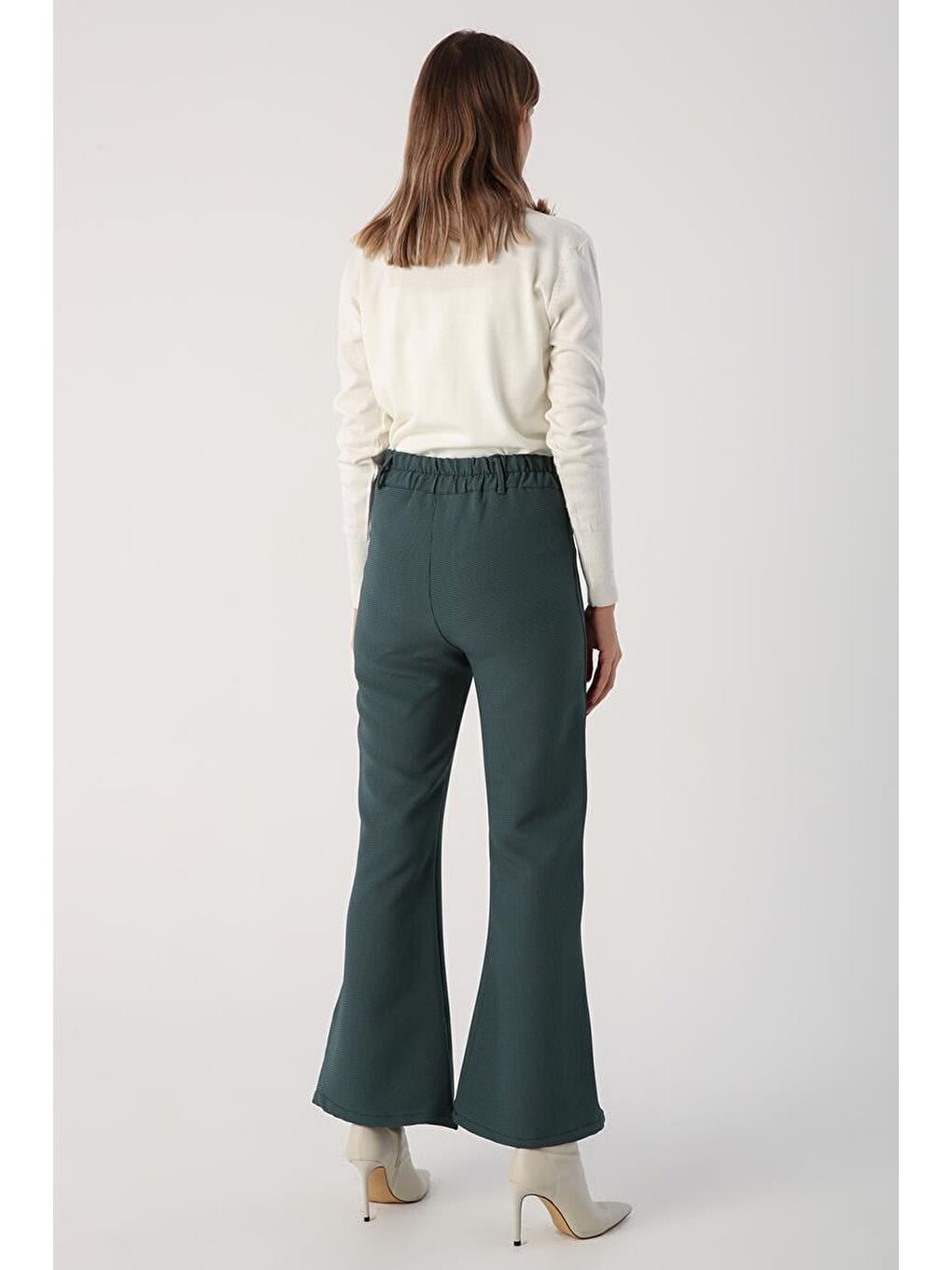 Açık Yeşil-İspanyol Paça Rahat Pantolon-3