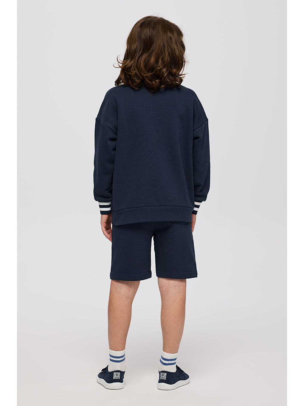 Erkek Çocuk Yumuşak Dokulu Örme Lacivert Sweatshirt-1